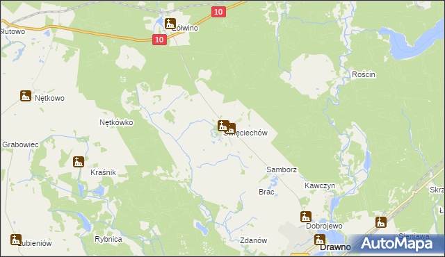 mapa Święciechów, Święciechów na mapie Targeo