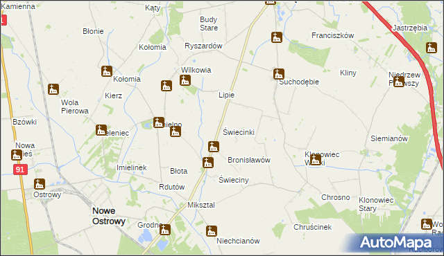 mapa Świecinki, Świecinki na mapie Targeo