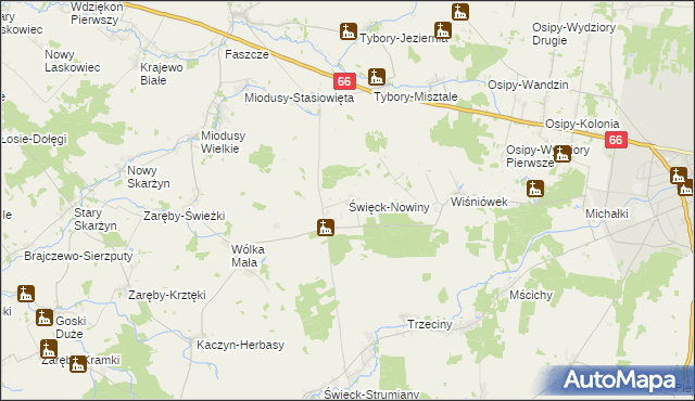 mapa Święck-Nowiny, Święck-Nowiny na mapie Targeo