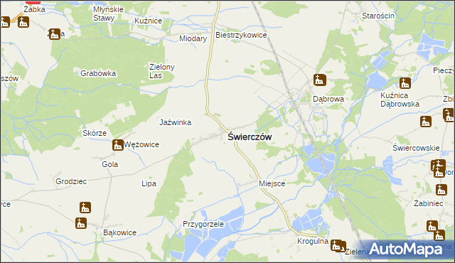 mapa Świerczów powiat namysłowski, Świerczów powiat namysłowski na mapie Targeo