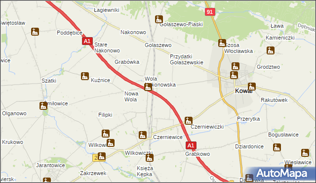 mapa Świerkowo gmina Choceń, Świerkowo gmina Choceń na mapie Targeo