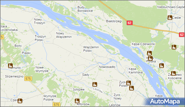 mapa Świniary gmina Słubice, Świniary gmina Słubice na mapie Targeo