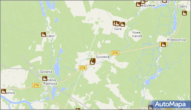 mapa Sycowice, Sycowice na mapie Targeo