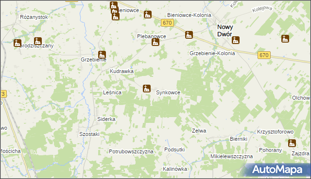 mapa Synkowce, Synkowce na mapie Targeo