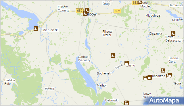 mapa Szafranki gmina Filipów, Szafranki gmina Filipów na mapie Targeo