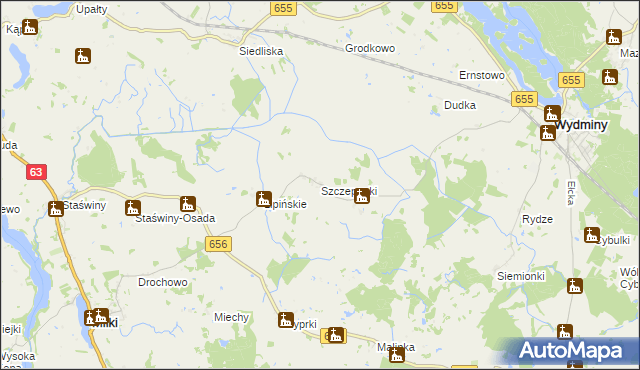 mapa Szczepanki gmina Wydminy, Szczepanki gmina Wydminy na mapie Targeo