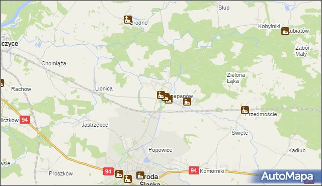 mapa Szczepanów gmina Środa Śląska, Szczepanów gmina Środa Śląska na mapie Targeo