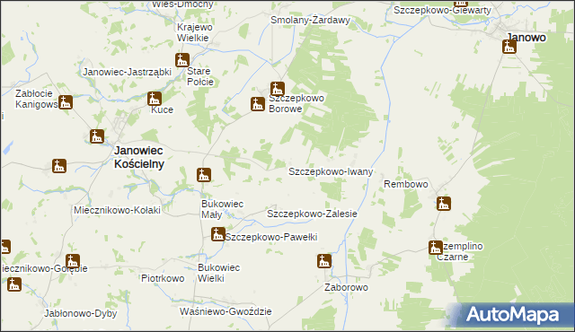 mapa Szczepkowo-Iwany, Szczepkowo-Iwany na mapie Targeo