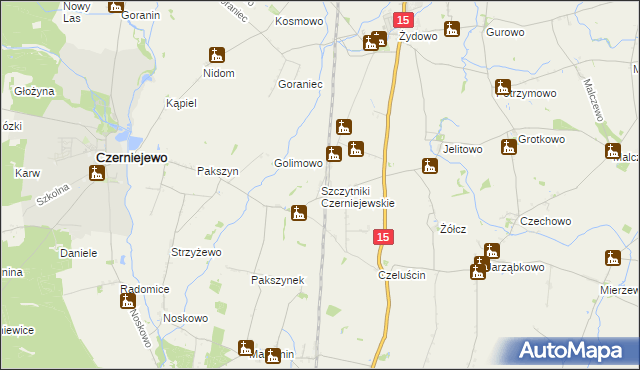 mapa Szczytniki Czerniejewskie, Szczytniki Czerniejewskie na mapie Targeo