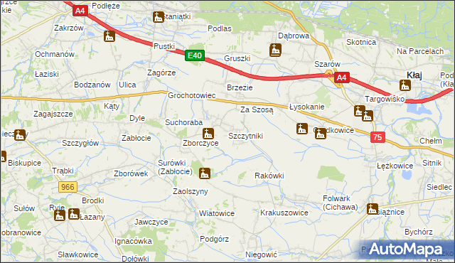 mapa Szczytniki gmina Gdów, Szczytniki gmina Gdów na mapie Targeo
