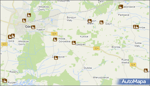 mapa Szedziec, Szedziec na mapie Targeo