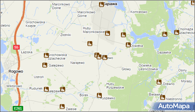 mapa Szelejewo gmina Gąsawa, Szelejewo gmina Gąsawa na mapie Targeo