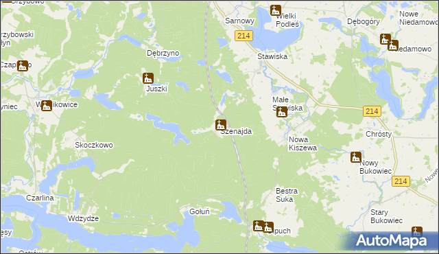 mapa Szenajda, Szenajda na mapie Targeo