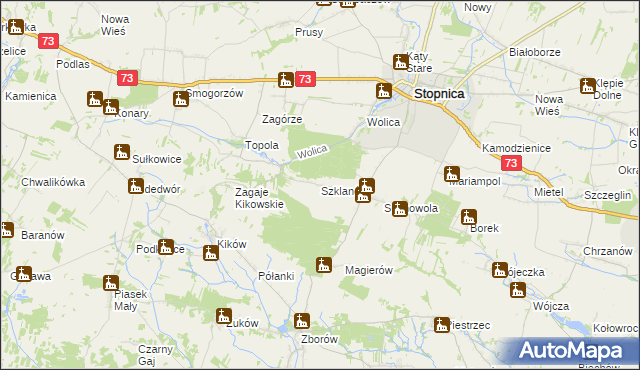 mapa Szklanów, Szklanów na mapie Targeo