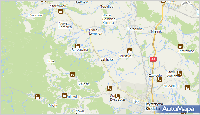 mapa Szklarka, Szklarka na mapie Targeo