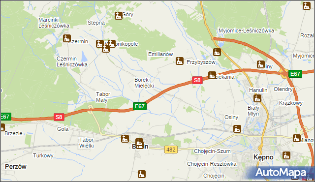 mapa Szklarka Mielęcka, Szklarka Mielęcka na mapie Targeo
