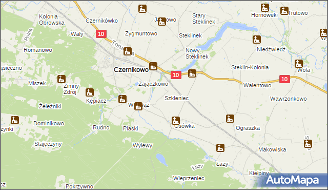 mapa Szkleniec gmina Czernikowo, Szkleniec gmina Czernikowo na mapie Targeo