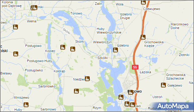 mapa Szkółki, Szkółki na mapie Targeo