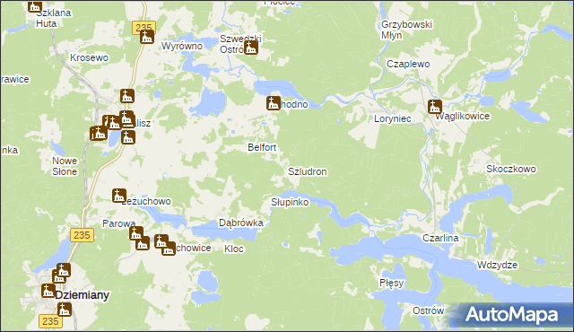 mapa Szludron, Szludron na mapie Targeo
