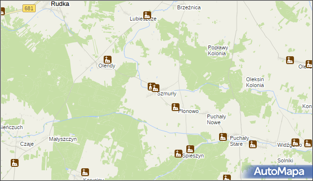 mapa Szmurły, Szmurły na mapie Targeo