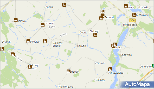 mapa Sznyfin, Sznyfin na mapie Targeo