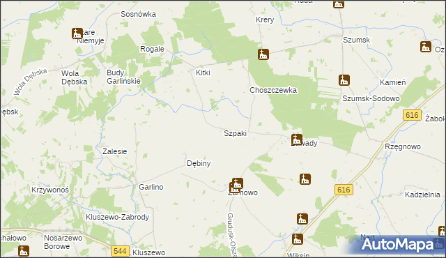 mapa Szpaki gmina Dzierzgowo, Szpaki gmina Dzierzgowo na mapie Targeo