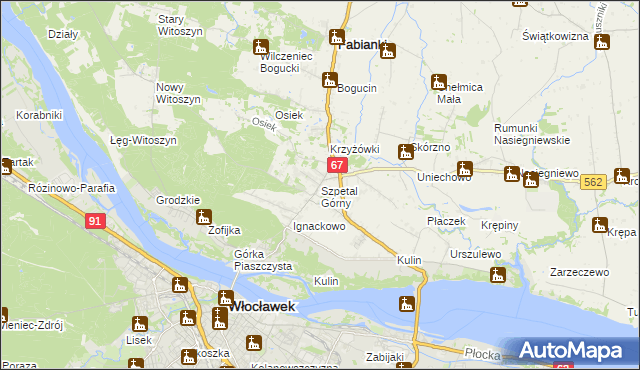 mapa Szpetal Górny, Szpetal Górny na mapie Targeo