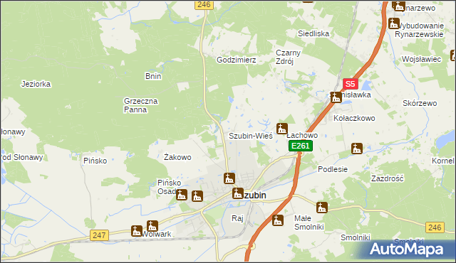 mapa Szubin-Wieś, Szubin-Wieś na mapie Targeo