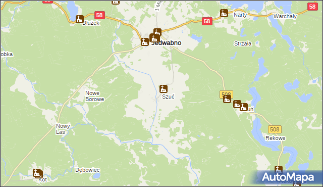 mapa Szuć, Szuć na mapie Targeo