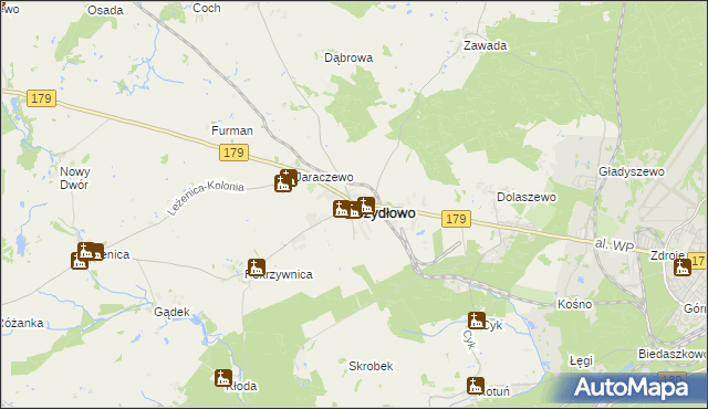 mapa Szydłowo powiat pilski, Szydłowo powiat pilski na mapie Targeo
