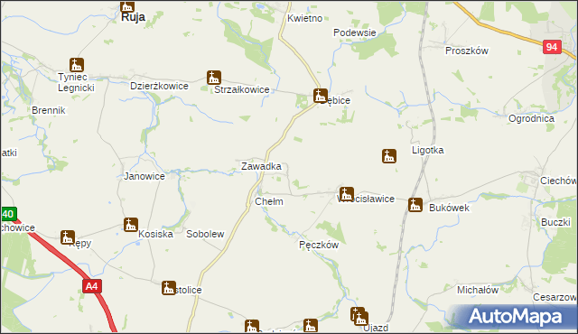 mapa Szymanów gmina Malczyce, Szymanów gmina Malczyce na mapie Targeo