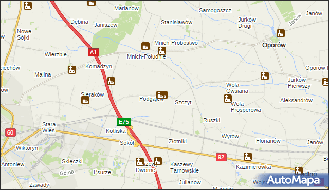 mapa Szymanówka gmina Oporów, Szymanówka gmina Oporów na mapie Targeo