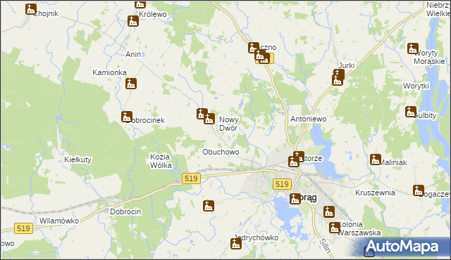 mapa Szymanowo gmina Morąg, Szymanowo gmina Morąg na mapie Targeo