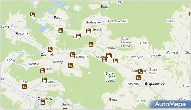 mapa Szymaszki, Szymaszki na mapie Targeo
