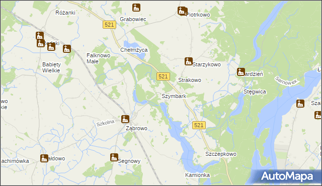 mapa Szymbark gmina Iława, Szymbark gmina Iława na mapie Targeo