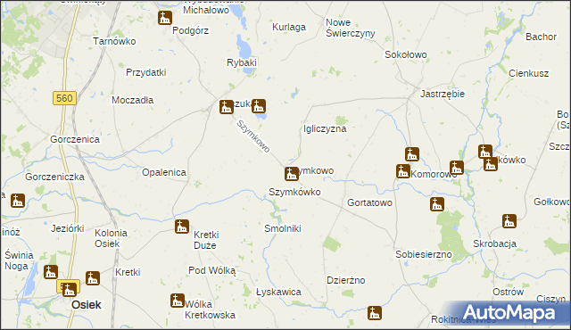 mapa Szymkowo, Szymkowo na mapie Targeo