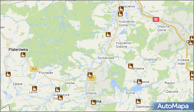 mapa Szyszkowa, Szyszkowa na mapie Targeo