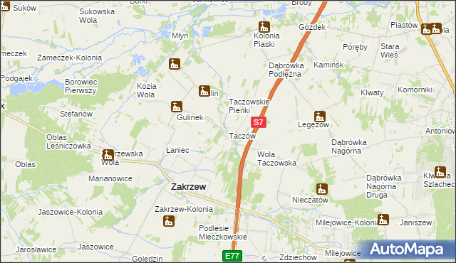 mapa Taczów, Taczów na mapie Targeo