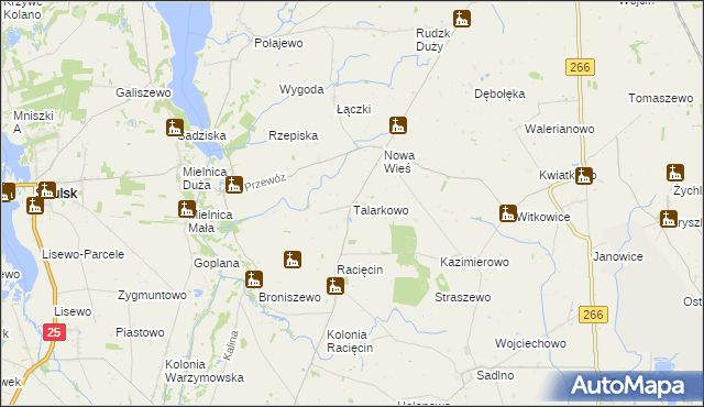 mapa Talarkowo, Talarkowo na mapie Targeo