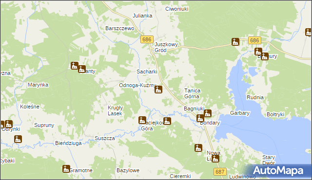 mapa Tanica Dolna, Tanica Dolna na mapie Targeo