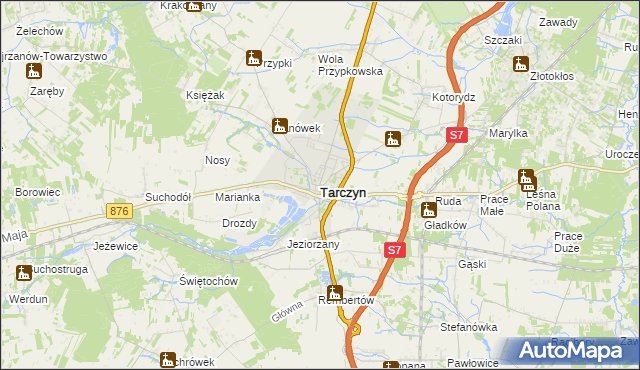 mapa Tarczyn powiat piaseczyński, Tarczyn powiat piaseczyński na mapie Targeo