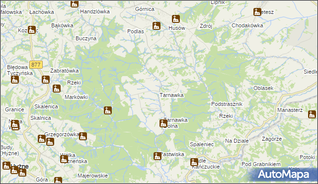 mapa Tarnawka gmina Markowa, Tarnawka gmina Markowa na mapie Targeo