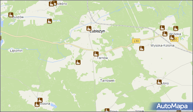 mapa Tarnów gmina Lubiszyn, Tarnów gmina Lubiszyn na mapie Targeo