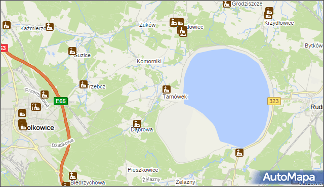 mapa Tarnówek gmina Polkowice, Tarnówek gmina Polkowice na mapie Targeo