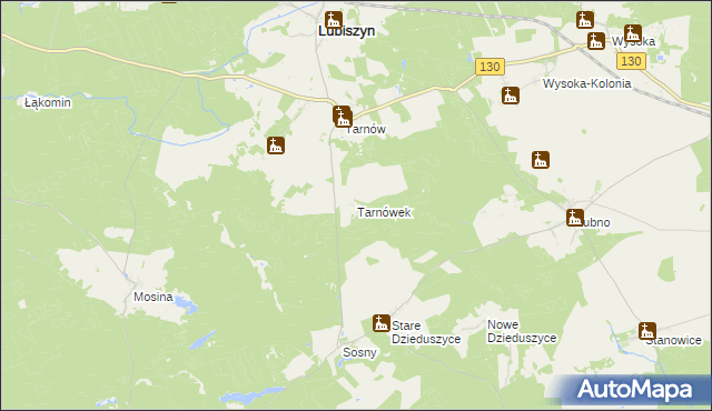 mapa Tarnówek gmina Witnica, Tarnówek gmina Witnica na mapie Targeo