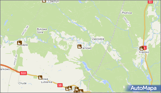mapa Tarnowo gmina Szydłowo, Tarnowo gmina Szydłowo na mapie Targeo