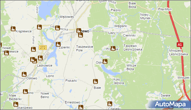 mapa Taszewko, Taszewko na mapie Targeo