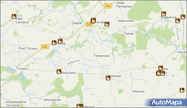 mapa Teklanowo, Teklanowo na mapie Targeo