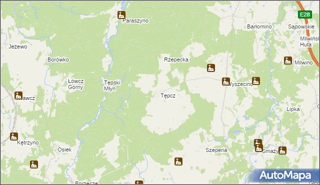 mapa Tępcz, Tępcz na mapie Targeo