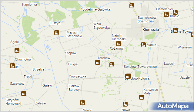mapa Teresew, Teresew na mapie Targeo